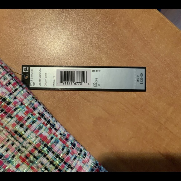 Womens Tahari size 8 pink/tan weave sleeveless dress - Picture 4 of 6